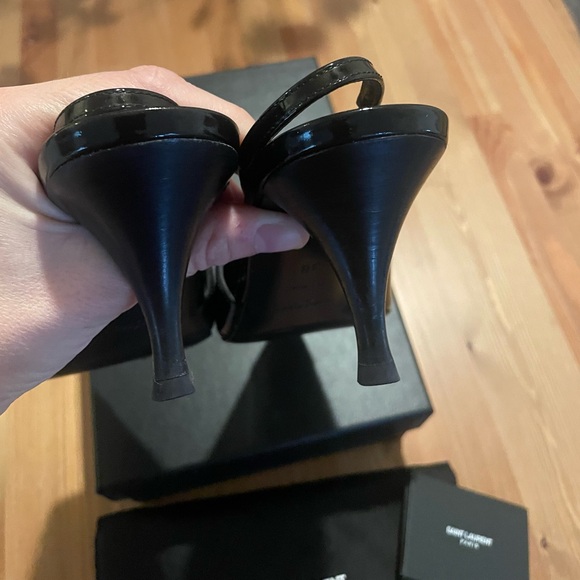 Saint Laurent Blade Patent Slingback Heels - Picture 5 of 9